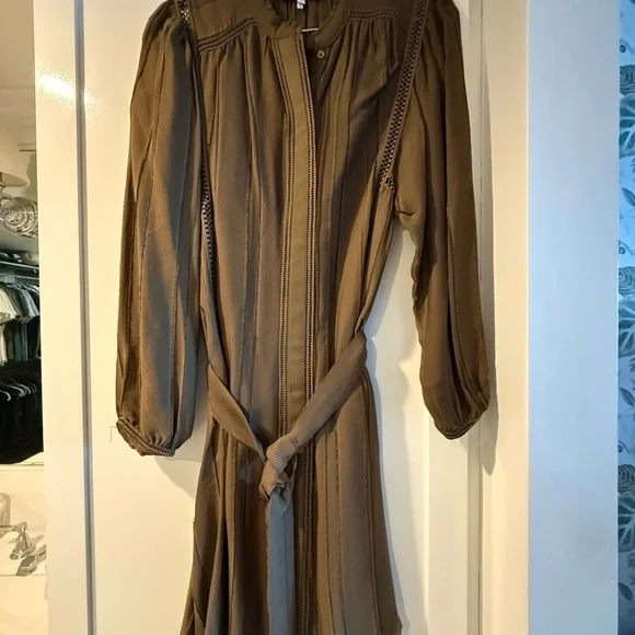 mini women's brown dance dress Smoky Blossom Mini Dress - Olive Brown, Large | Hazel and Olive main image 0